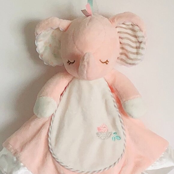 New w/ Tag Douglas Baby Lil' Snuggler Pink Elephant 🐘Lovey Blanket Plush🍼 - Picture 6 of 10